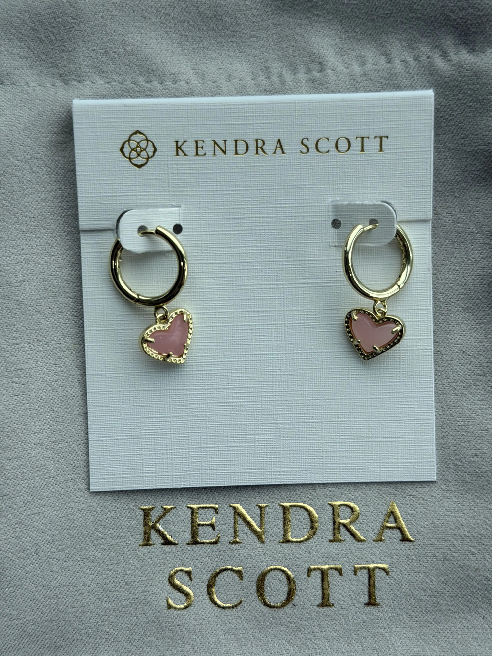 Kendra Scott Pink Heart Pendant Earrings